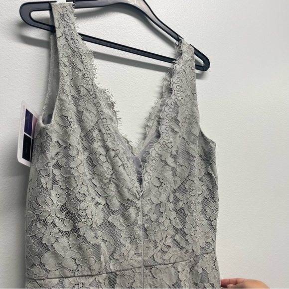 Belsoie Long V-neck Lace Bridesmaid Dress - Picture 5 of 10